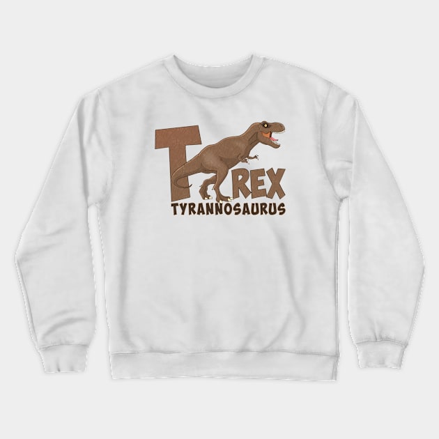 Illustration of a dangerous Tyrannosaurus Rex (or Trex) Crewneck Sweatshirt by Stefs-Red-Shop